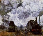 Claude Monet The Gare Saint-Lazare Arrival of a Train oil painting reproduction